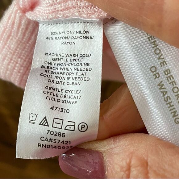 Lou & Grey Sz M Light Knit Pink Short Sleeve Lightweight Cowl Neck Sweater - Picture 6 of 7